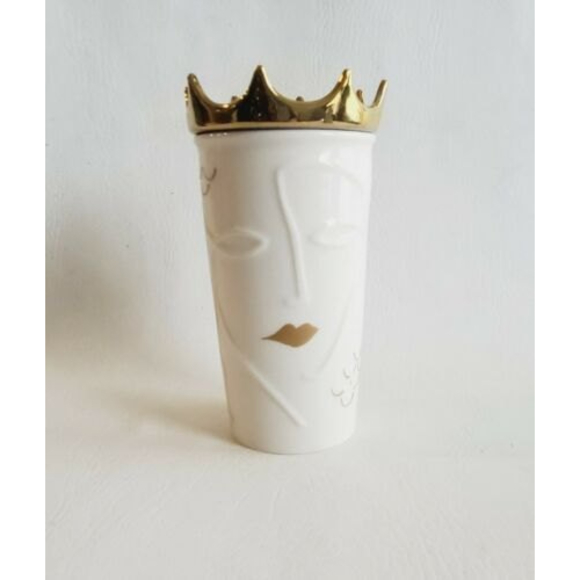 Starbucks Other - Starbucks Retired Siren Gold Crown Ceramic Travel Mug 10oz 2016 Retired